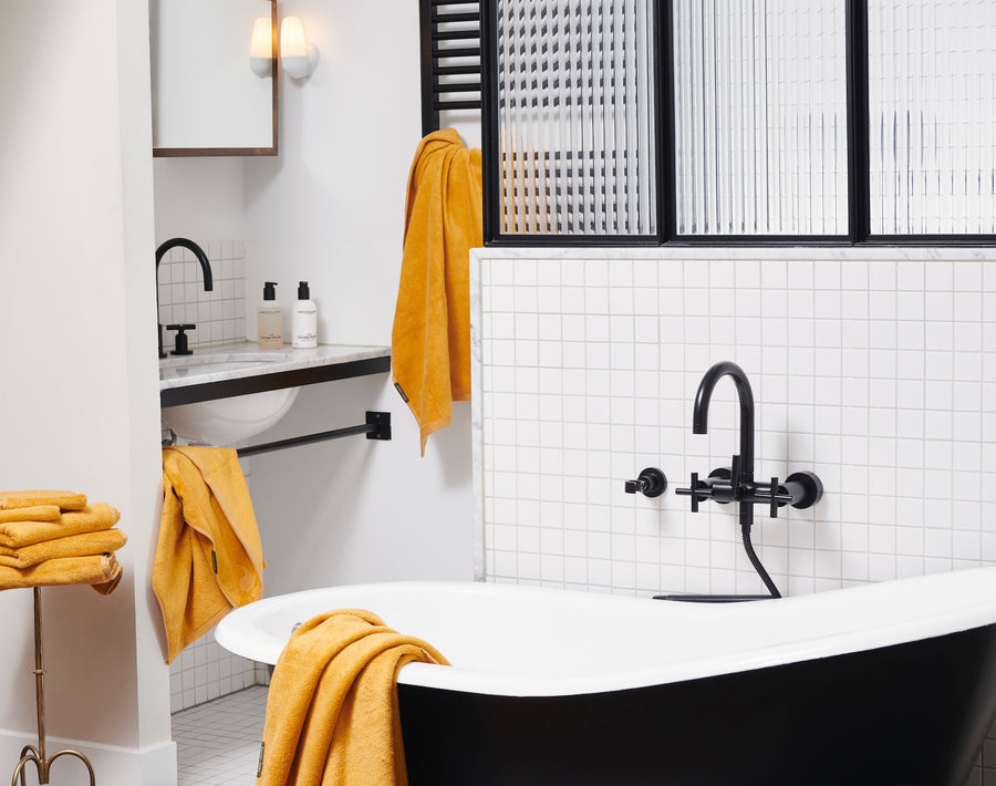 Ahangama yellow bath towel (set of two) - Four Leaves