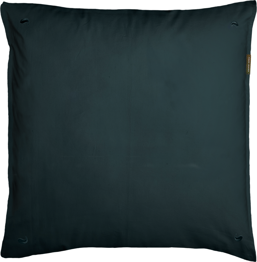 Kandalama percale pillowcases set (dark green with dark green leaves) - Four Leaves