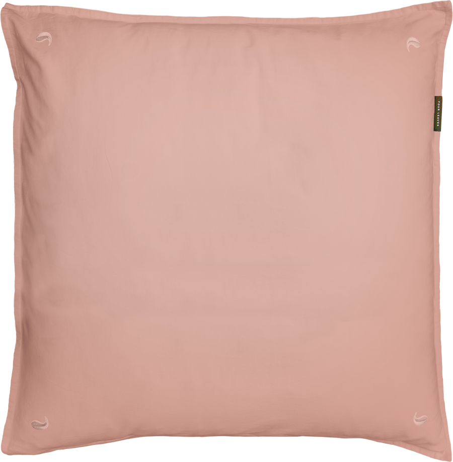 Bundala percale pillowcases set (pink with pink leaves) - Four Leaves