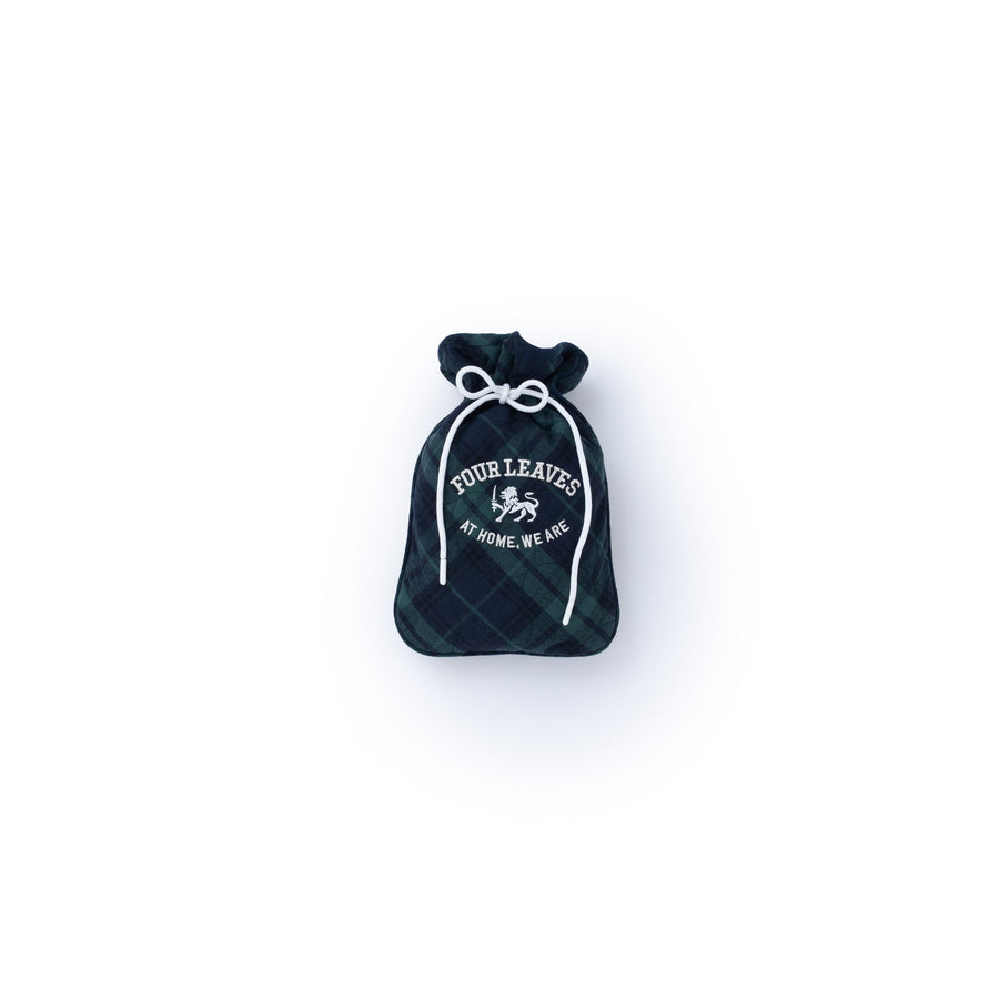 Checked flannel quilted hot water bottle cover - Four Leaves