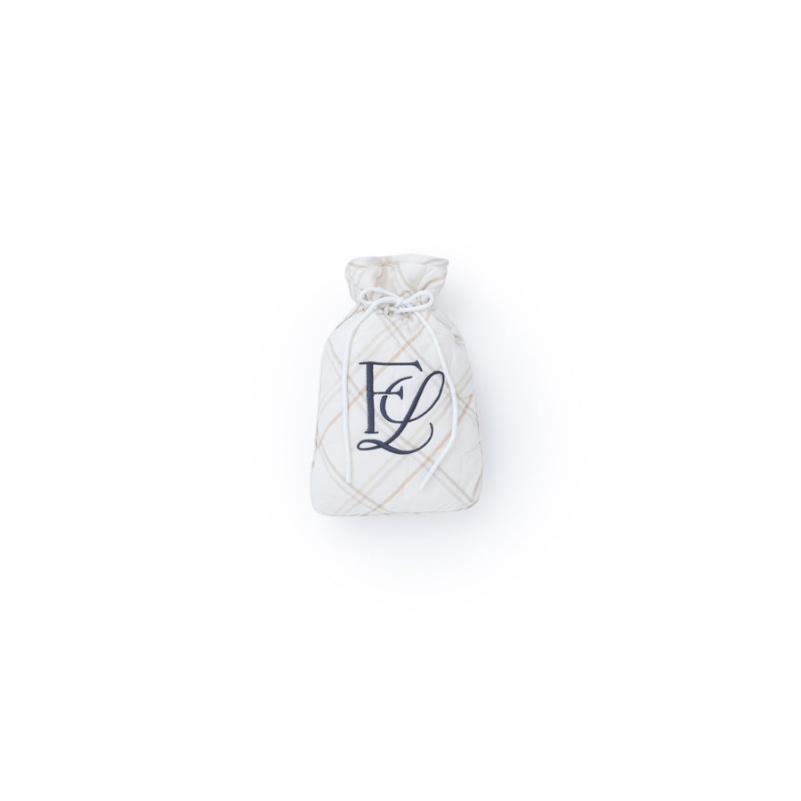 Checked viscose cotton hot water bottle cover - Four Leaves