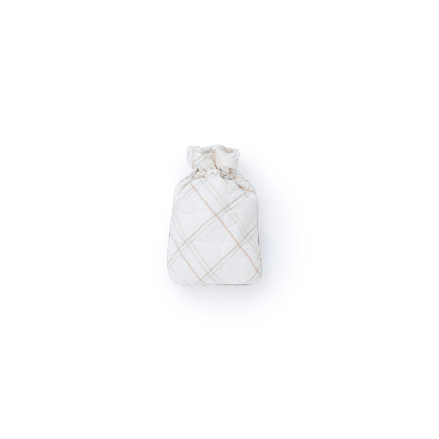 Checked viscose cotton hot water bottle cover - Four Leaves