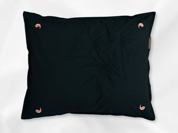 Namal Uyana percale pillowcase junior (dark green with pink leaves) - Four Leaves