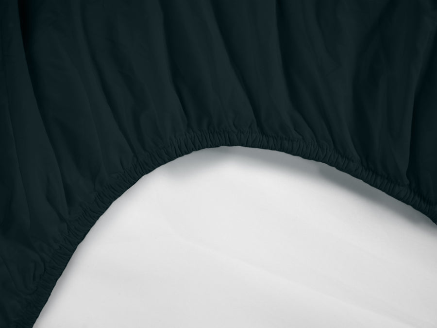 Kandalama sateen fitted sheet (dark green) - Four Leaves