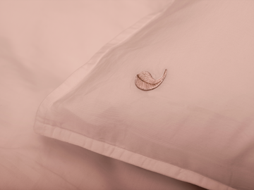 Bundala sateen duvet cover set (pink with pink leaves) - Four Leaves