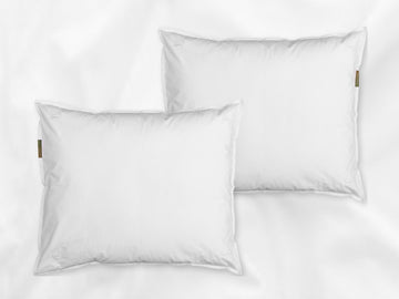 Nayakakanda percale pillowcases set (white with white leaves) - Four Leaves