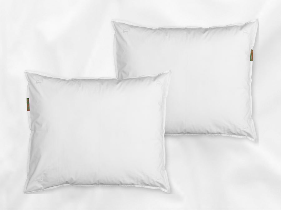 Nayakakanda sateen pillowcases set (white with white leaves) - Four Leaves
