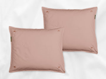 Bundala sateen pillowcases set (pink with pink leaves) - Four Leaves