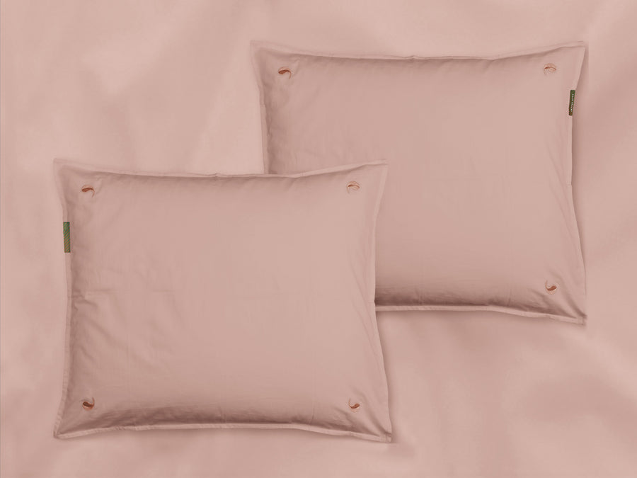Bundala percale fitted sheet (pink) - Four Leaves