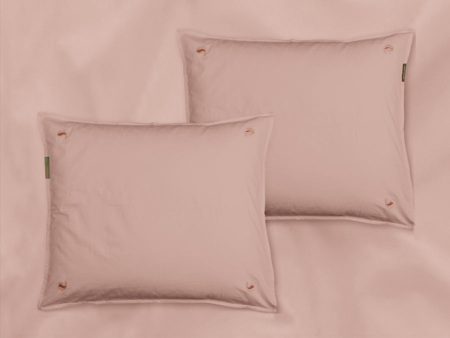 Bundala sateen fitted sheet (pink) - Four Leaves