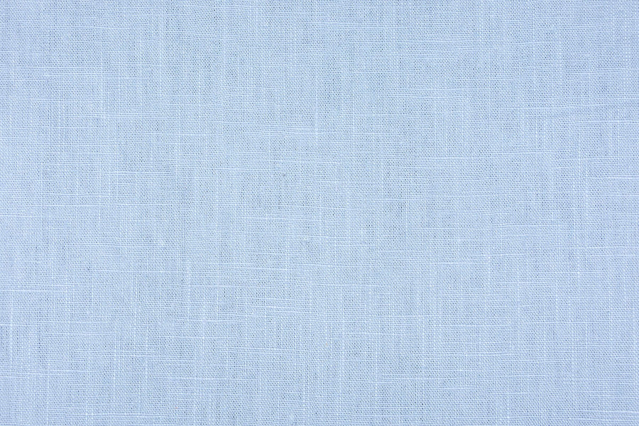 Light blue linen melange duvet cover set (light blue with white leaves) - Four Leaves